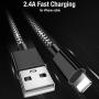 CredDeal MFi Certified iPhone Charger, Lightning Cable Pack of 5- [3/3/6/6/10FT] Nylon Braided Fast Charging Data Sync USB Cord Wire Compatible iPhone 12/11/Pro/Xs Max/X/8/7/Plus/6S/6/SE/5S