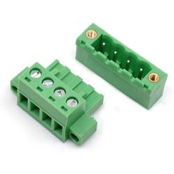 Willwin 10 Set 5.08mm Pitch Right Angle 4 Pin PCB Pluggable Terminal Blocks Connectors Green