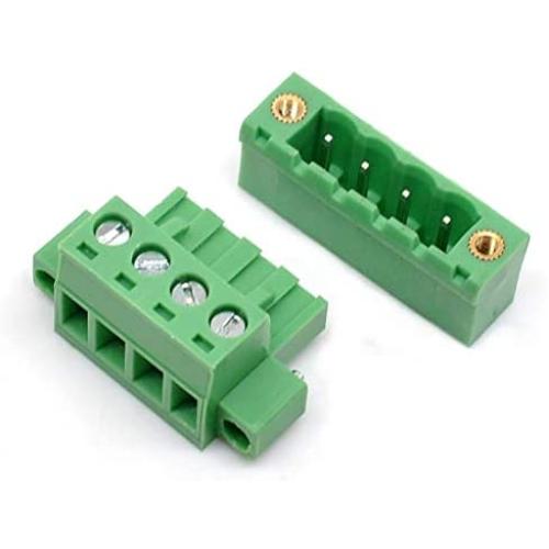 Willwin 10 Set 5.08mm Pitch Right Angle 4 Pin PCB Pluggable Terminal Blocks Connectors Green