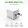 Wall Charger, 2.1A 12W Dual Port Portable Universal USB Wall Charger for Apple iPhone,iPad, Samsung Galaxy, HTC Nexus Moto BlackBerry, Bluetooth Speaker Headset & Power Bank, White (2-Pack)
