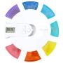 7 Days Rainbow Digital Pill Organizer, CozyCabin Portable Weekly Digital Pill Box with 4 Groups Alarm Reminders, Lightweight Easy Carry Round Electronic Intelligent Medicine Case