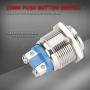 DaierTek 2pcs 19mm 12V Momentary Power Push Button Switch Waterproof Chrome Metal Screw Terminals Raised Round Button for Car RV Truck Boat Marine