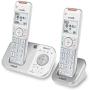 VTECH VS112-27 DECT 6.0 Bluetooth 2 Handset Cordless Phone for Home with Answering Machine, Call Blocking, Caller ID, Intercom and Connect to Cell (Silver & White)