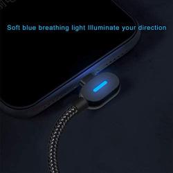 LED iPhone Charger Cable 10 FT 3Pack Right Angle Lightning Cable 90 Degree Nylon Braided Charging Cord Gaming USB Charging/Sync Compatible with iPhone 12 11 Pro XS MAX XR X 8 7 6S Plus SE iPad