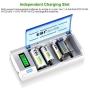 EBL 906 Smart Charger for AA AAA C D 9V Rechargeable Batteries with 4 Pieces 5000mAh C Rechargeable Batteries