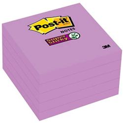Post-it Super Sticky Notes, 3x3 in, 5 Pads, 2x the Sticking Power, Purple Iris, Recyclable (654-5SSCG)