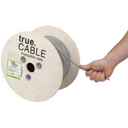 trueCABLE Cat6 Plenum (CMP), 500ft, Gray, 23AWG 4 Pair Solid Bare Copper, 550MHz, ETL Listed, Unshielded Twisted Pair (UTP), Bulk Ethernet Cable