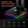 Havit RGB Headphones Stand with 3.5mm AUX and 2 USB Ports, Headphone Holder for Gamers Gaming PC Accessories Desk