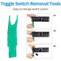WATERWICH 6-Switch Pod Toggle Switch Panel Overhead and Source Control System Box Wiring Harness Kit with 12 Switch Covers & a Switch Clip Remover Compatible with Jeep Wrangle (Green)
