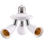 YWD 3 in 1 Light Socket Splitter E26 Adapter Converter for Standard LED Bulbs 360 Degrees Adjustable 180 Degree Bendable Max Watt 180W