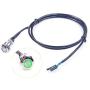 KNACRO 16mm Chassis Switch Metal Button Switch with 100CM 3.3FT Extension Cable Green Ring LED Suitable for DIY Computer Switch and Restart Button(Ring, Green)