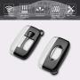 TANGSEN Key Fob Case for JAGUAR F-PACE F-TYPE XE XF XFR XJ for LAND ROVER RANGE ROVER DISCOVERY EVOQUE LR2 LR4 SPORT 5 Button Keyless Entry Remote Metallic Black Luster ABS Transparent Plastic