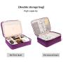 Uzsoeey Electronics Accessories Travel Organizer Bag - Waterproof Portable Double Layer Cable Storage Bag for Charger, Phone, Mini Tablet, SD Card, Purple