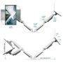 SHOPPINGALL Fully Adjustable Dual Gas Spring 2 in 1 Monitor & Laptop OR Dual Monitors Mount Stand with 2 Arms for 15''-32'' Monitors, Both Desk Clamp and Grommet Options Included - SA-GM224U+D15 (White)