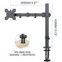 Suptek Fully Adjustable Single Monitor Stand Mount Fits One Screen 13-32 inch 22lbs for Monitor Computer Screen 13 15 17 19 20 22 23 24 26 27 30 32 inch VESA 75 100 (MD9421)