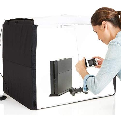 Amazon Basics Portable Foldable Photo Studio Box with LED Light - 25 x 30 x 25 Inches