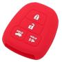 SEGADEN Silicone Cover Protector Case Holder Skin Jacket Compatible with TOYOTA 4 Button Remote Key Fob CV2407 Red