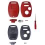 for Honda Key Fob Shell,Replacement Key Shell Housing Keyless Entry Remote Honda Key Fob with Stickers Fit for Honda Accord Crosstour Civic CR-V CR-Z Fit Odyssey (2+1 Buttons, 1 Black+1 Red)