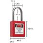 TRADESAFE Loto Locks – 10 Lockout Tagout Locks Keyed Differently – Lock Out Tag Out Padlocks Set– 2 Keys Per Lock – Red – Lockout Tagout Kit Refill – A USA Company