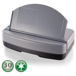 Officemate Heavy-Duty 3-Hole Electric Eco-Punch, 30 Sheet Capacity, Black/Gray/Green (90110)