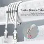 Magnetic Absorption Nano Data Cable,(0.9M/3FT) Super Organized USB Fast Charging Cord Self Winding Wire Portable Storage 360 Degree Coiling Magnets Retractable Compatible with i-Products