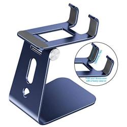 OMOTON C3 Cell Phone Stand for Desk, Larger and Exceptionally Stable, Adjustable Phone Cradle Holder with Bigger Body & Longer Arm, Compatible with iPhone, Tablets (7-10'') and More, Navy Blue