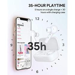 AUKEY True Wireless Earbuds, Bluetooth 5 Headphones in Ear with Charging Case, Hands-Free Headset with Noise Cancellation Mic, Touch Control, 35 Hours Playback for iPhone and Android