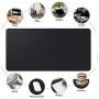 HOMECAS Desk Pad,Office Desk Mat Blotter,31.5'' x 15.7'' Upgraded PU Leather Desk Protector Cover Large Mouse Pad, Waterproof Writing Mat for Office/Home/Computer,Dual Use (Black & Black)
