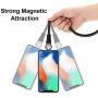 Jasput Magnetic Charging Cable,3 in 1 180°Rotation Magnetic Phone Charger Cable,Led & Nylon Braided Magnetic Charger Cable Compatible with i-Product,Micro USB and Type-c Etc (3.3ft)