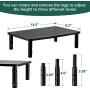 Monitor Stand Riser, 3 Height Adjustable, 2 Packs, Stable Black Metal Construction and perforated ventilation holes Adjustable in Three Heights. Perfect for Computer Monitor Small Printers and Laptops