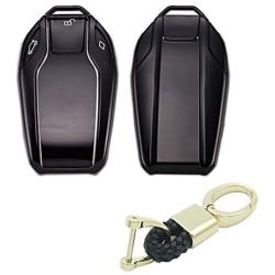 Royalfox(TM) Soft TPU Smart Display LCD Remote Key Fob case Cover for BMW 5 Series(2018) 528Li 530Li 540Li,BMW 2016 2017 2018 7 Series G11 G12 (Black)