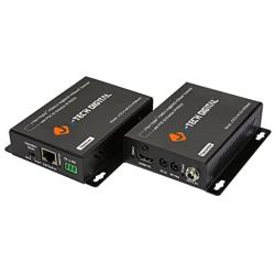 J-Tech Digital HDBaseT HDMI Extender 4K Ultra HD Extender for HDMI 2.0 Over Single Cable CAT5e/6A up to 230ft (1080P) 130ft(4K) Supports HDCP 2.2/1.4, RS232, Bi-Directional IR and PoC