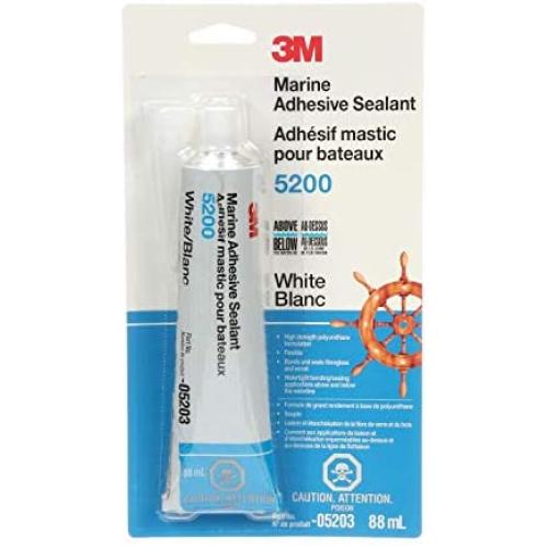 3M Marine Adhesive Sealant 5200 (05203) – Permanent Bonding and Sealing for Boats and RVs – White – 3 Ounces