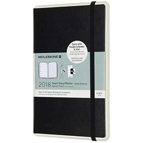 Moleskine Paper Tablet Smart Planner Weekly Notebook, 12 Month, Black, Hard Cover (5 x 8.25), Syncs w Google Calendar iCal, Android iPhone Compatible, Weekly Layout, Smart Pen+ Sold Separately