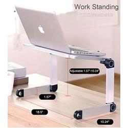 Laptop Stand Adjustable, Aluminum Notebook Stand Tablet Desktop Holder, Ergonomic Laptop Riser Elevator for Desk, Foldable Metal Holder for iPad MacBook Pro Air Lenovo HP XPS (Black, Large)