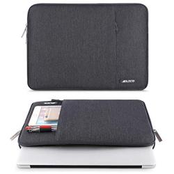 MOSISO Laptop Sleeve Bag Compatible with 13-13.3 inch MacBook Pro, MacBook Air, Notebook Computer, Water Repellent Polyester Vertical Protective Case with Pocket, Space Gray