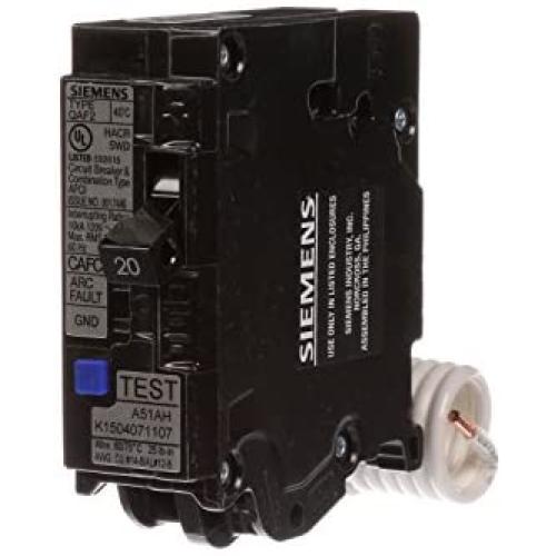 Siemens QA120AFCP 20-Amp Single Pole 120-volt Plug-On Combination AFCI Breaker
