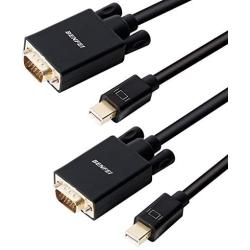 Mini DisplayPort to VGA 2 Pack Cable, Benfei Mini DisplayPort to VGA 6 Feet Cable (Thunderbolt 2 Compatible) with MacBook Air/Pro, Surface Pro/Dock, Monitor, Projector