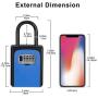 Key Storage Lock Box, Combination Lock Box with Code, Portable Key Security Box Door Knob or Wall Mount Outside for Realtors, Contractors, Spare Key Box