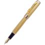 Gullor Jinhao Golden Dragon Red Crystal Eyes Fountain Pen with Push in Style Ink Converter