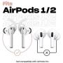 EarBuddyz Ultra Ear Hooks and Covers Compatible with Apple AirPods 1 & AirPods 2 or EarPods Featuring Bass Enhancement Technology (Small Medium Large Pairs, White)