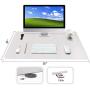 HOMECAS Desk Pad,Office Desk Mat Blotter,35'' x 18'' Upgraded PU Leather Desk Protector Cover Large Mouse Pad, Waterproof Writing Mat for Office/Home/Computer,Dual Use (Gray & Silver)