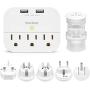 Multi Plug Outlet Extender with USB, Wall Charger with 3 Outlets 2 USB Ports, Multi Wall Outlet Adapter Power Strip for Home Office Travel
