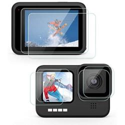 Deyard 6 PCS Screen Protector for GoPro Hero 9, Tempered Glass Screen Protector + Tempered Glass Lens Protector + Tempered Glass Small Front Screen Protector Compatible with GoPro Hero 9 Black