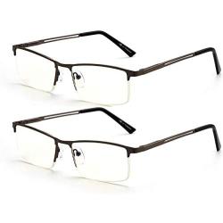 2-Pack Blue Light Blocking Reading Glasses for Men and Women,1.0 Computer Glass