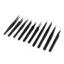 G.S 10pcs Stainless Steel Tweezer Set,Anti-Static ESD Tweezers with Non Magnetic Tips for Electronics Repair, Soldering, Crafting and Jewelry Best Quality