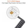 SINCODA 2 Pack 13 Ft Uncoiled Modular Coiled Telephone Phone Handset Curly Cable Cord +2 Pack 360° Telephone Cord Detangler Extended Rotating (13FT)