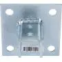 Morris Products 17454 Post Base Channel 4 Hole Square – For 1-5/8” Strut – Side Orientation, Galvanized Steel – 6” x 6” Base – Secures Strut Assembly to Floors, Surfaces