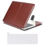 Se7enline 2020 MacBook Pro 13 inch Case PU Leather Carrying Book Folio Protective Sleeve Cover for MacBook Pro 13-inch with Touch Bar New Model A2338/A2251/A2289 with TPU Keyboard Cover Skin, Brown