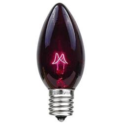 Novelty Lights 25 Pack C9 Outdoor Christmas Replacement Bulbs, Black Light Purple, E17/C9 Intermediate Base, 7 Watt